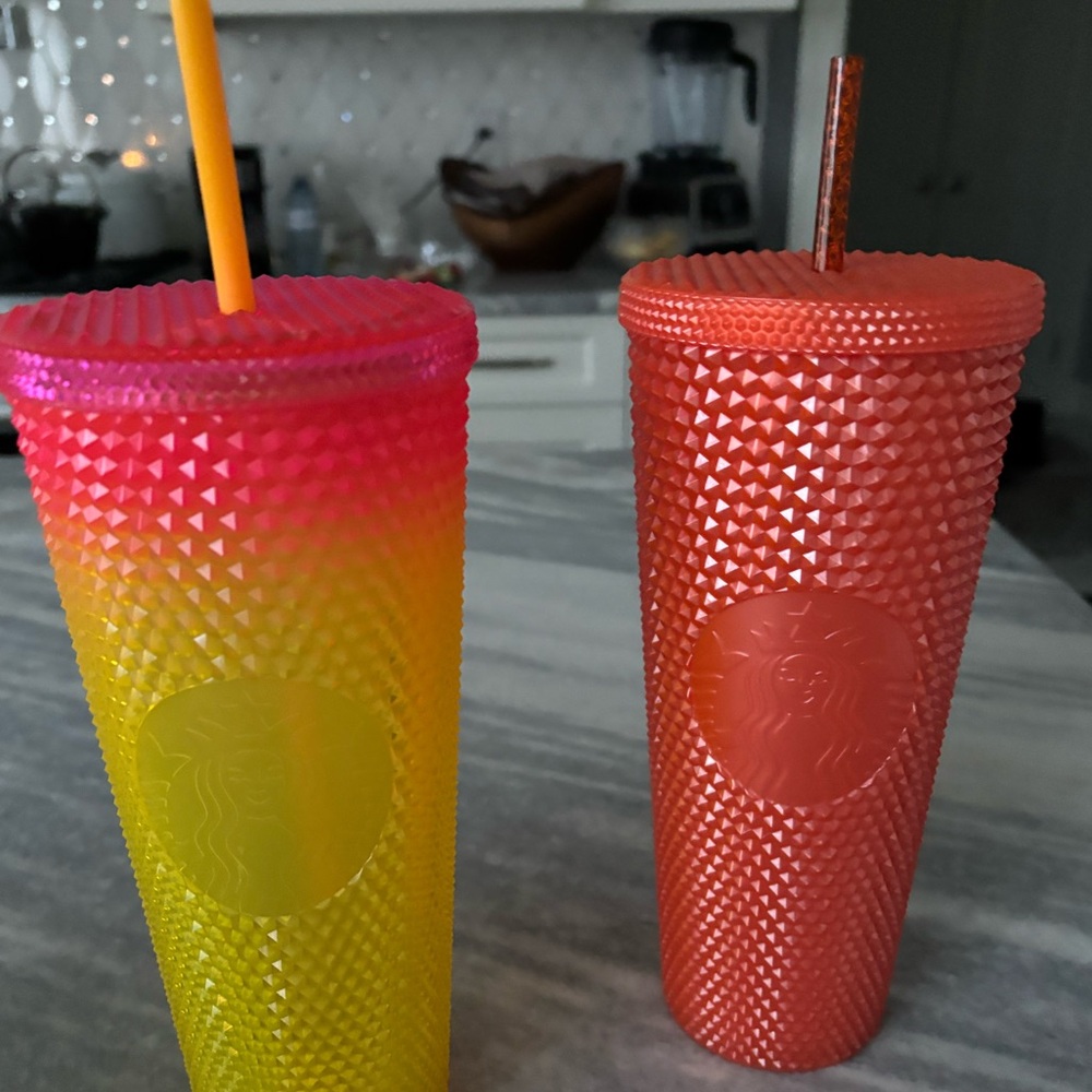 Brand new unused Starbucks drink tumblers hot colours for the summer Collector
